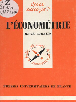 cover image of L'économétrie